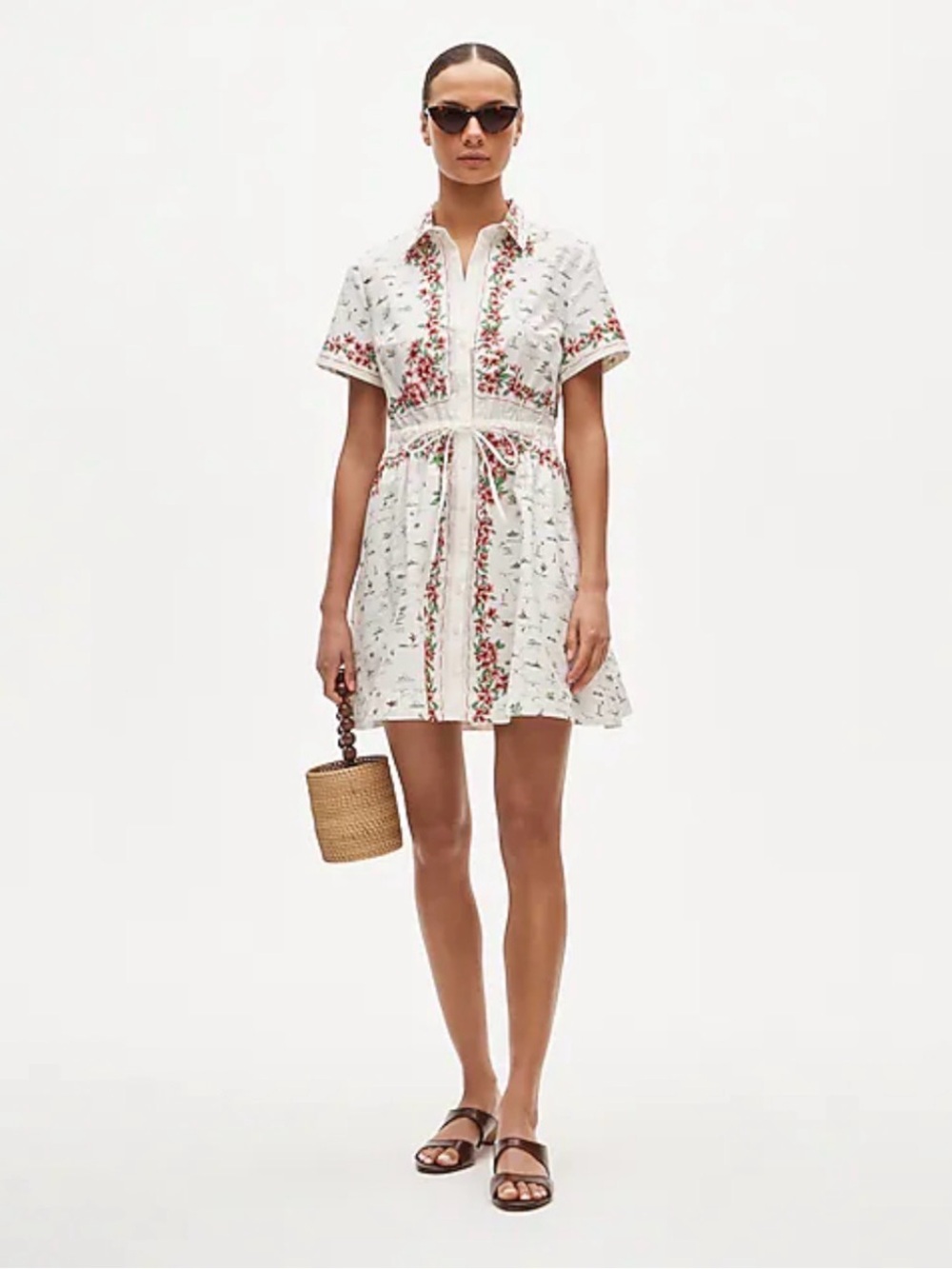 NWT J Crew Cerise Mini Shirt-Dress in Map Print Cotton Poplin 6